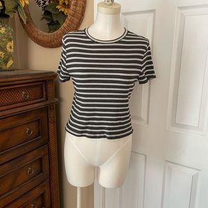 4 for $10 black white and gray striped short sleeve T-shirt size XL
